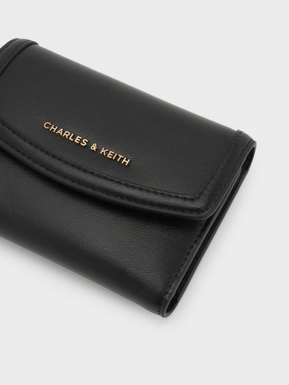 Haylen Front-Flap Small Wallet - Black | CHARLES & KEITH