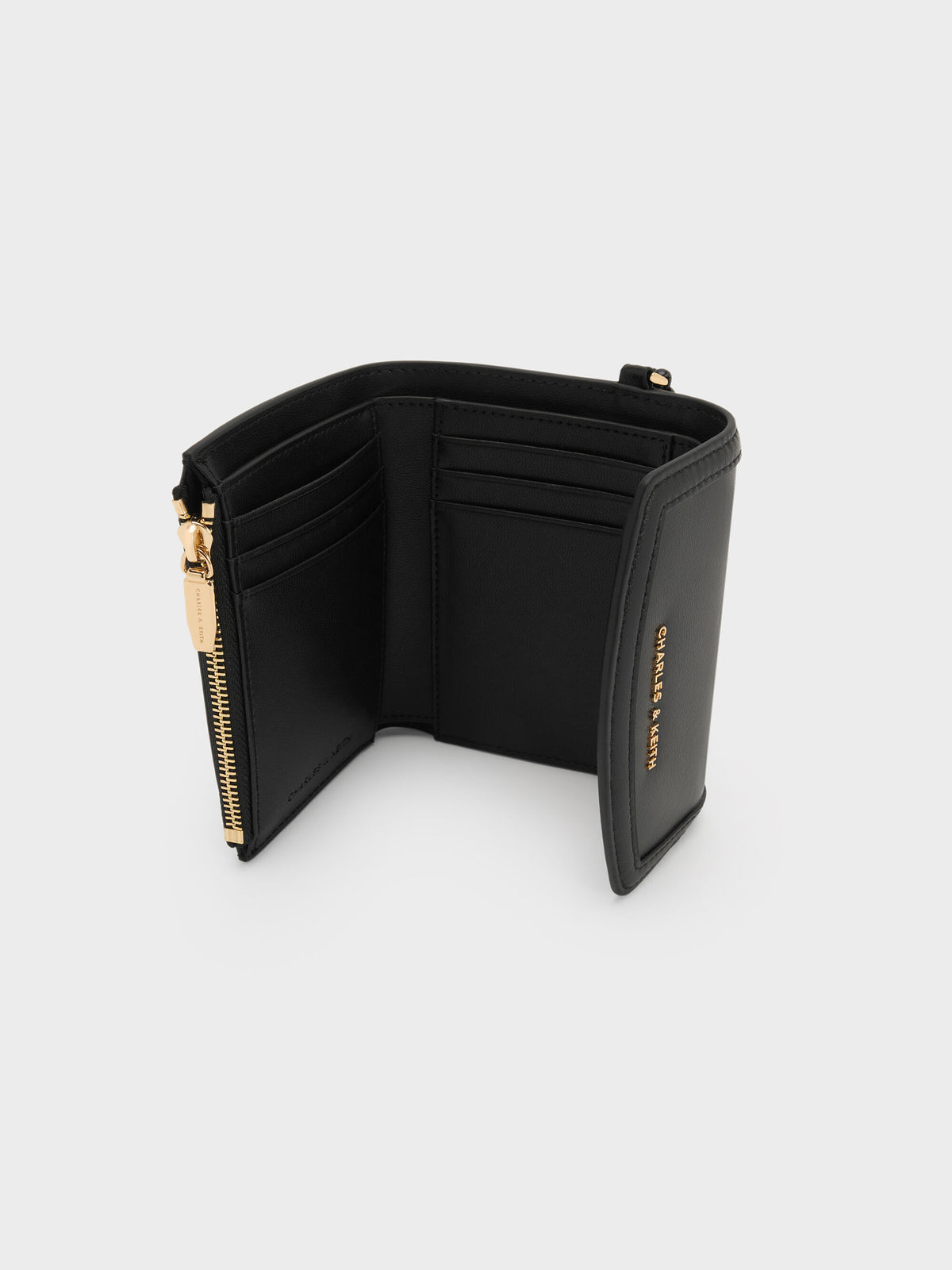 Haylen Front-Flap Small Wallet - Black | CHARLES & KEITH