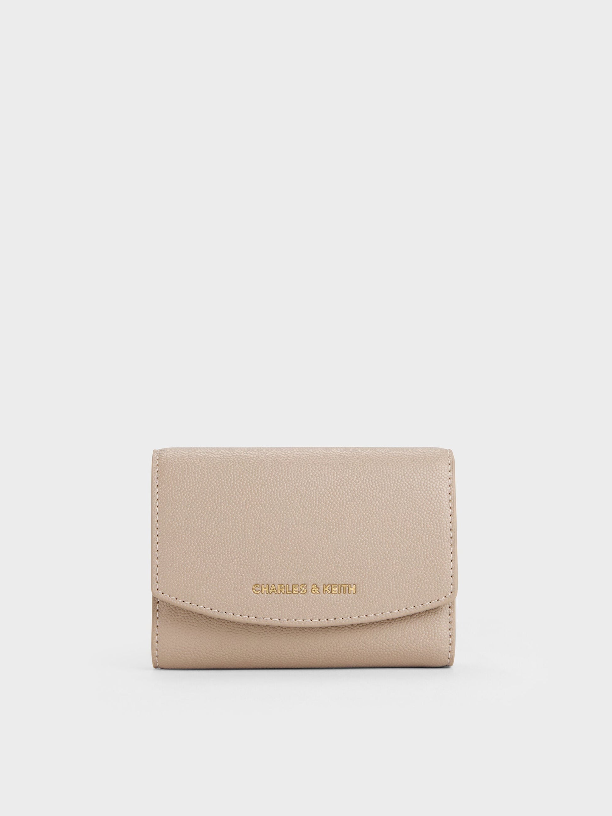 Briony Curved Flap Wallet - Taupe | CHARLES & KEITH