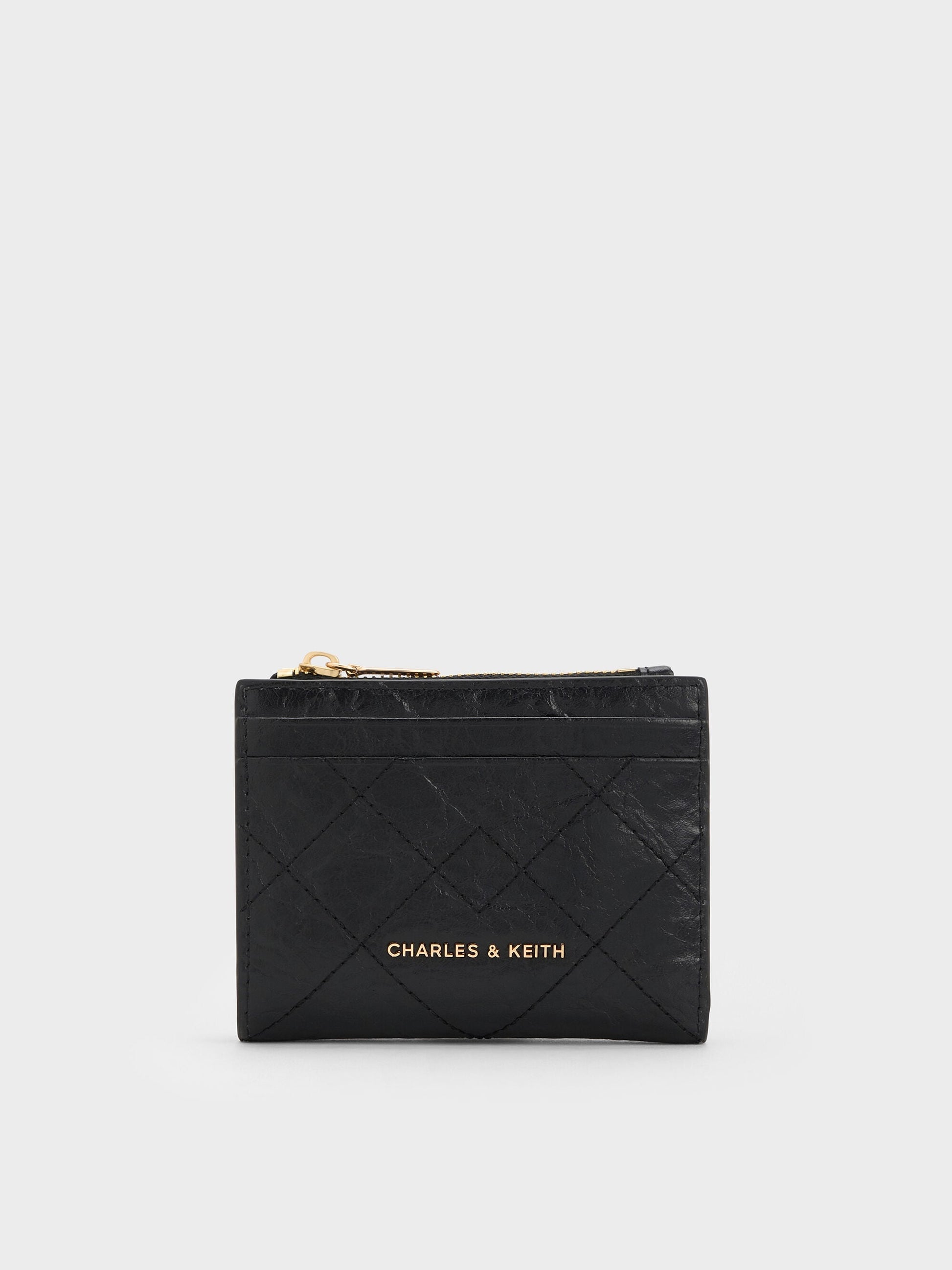 Duo Quilted Small Wallet - Black | CHARLES & KEITH