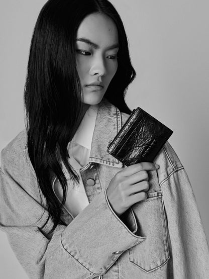 Duo Quilted Small Wallet - Black | CHARLES & KEITH