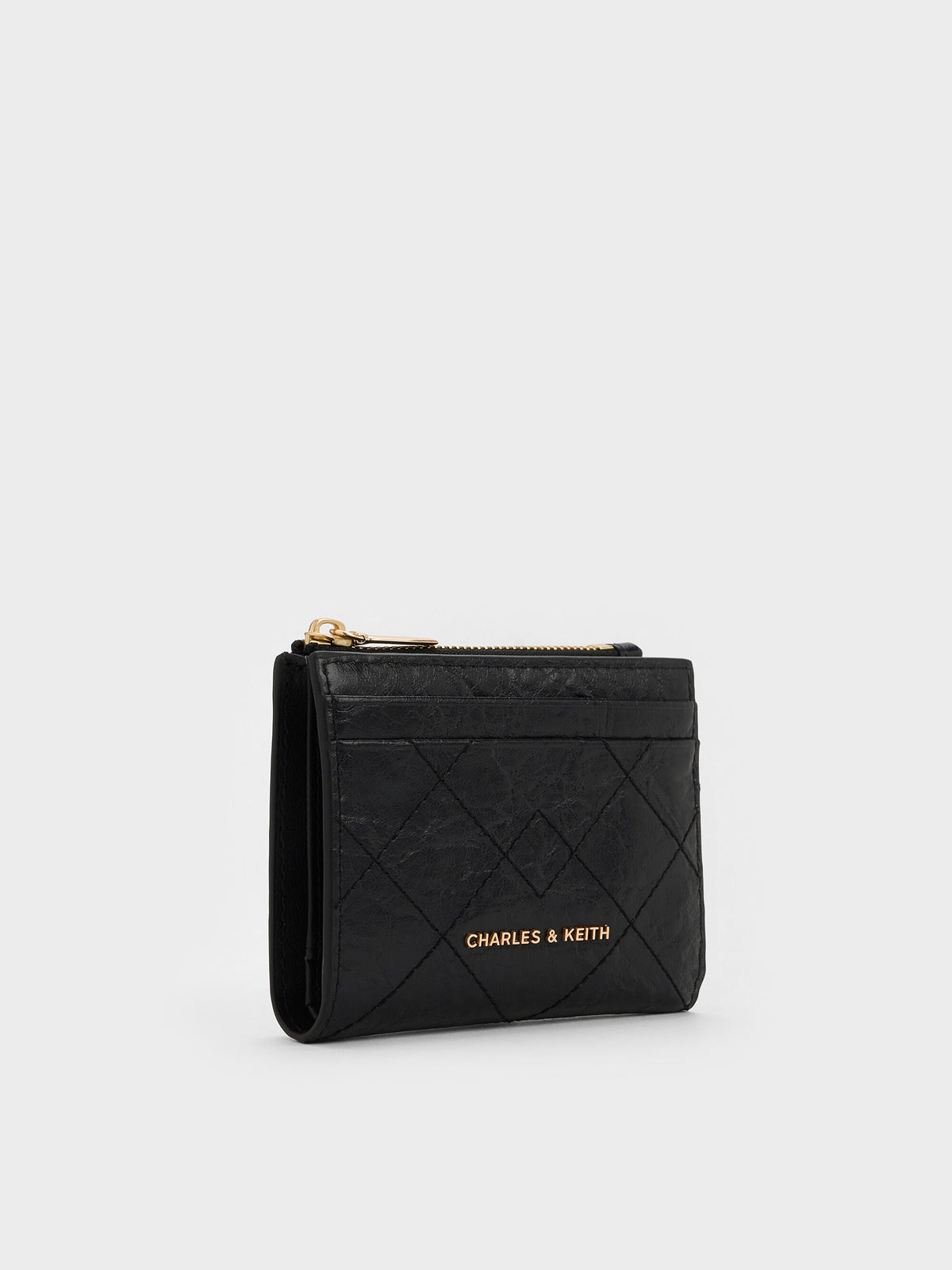 Duo Quilted Small Wallet - Black | CHARLES & KEITH
