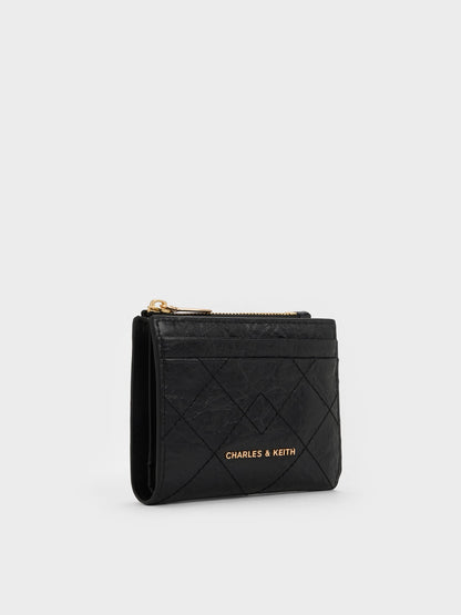 Duo Quilted Small Wallet - Black | CHARLES & KEITH