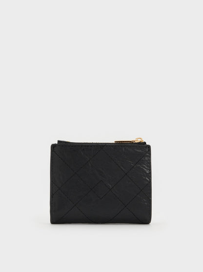 Duo Quilted Small Wallet - Black | CHARLES & KEITH