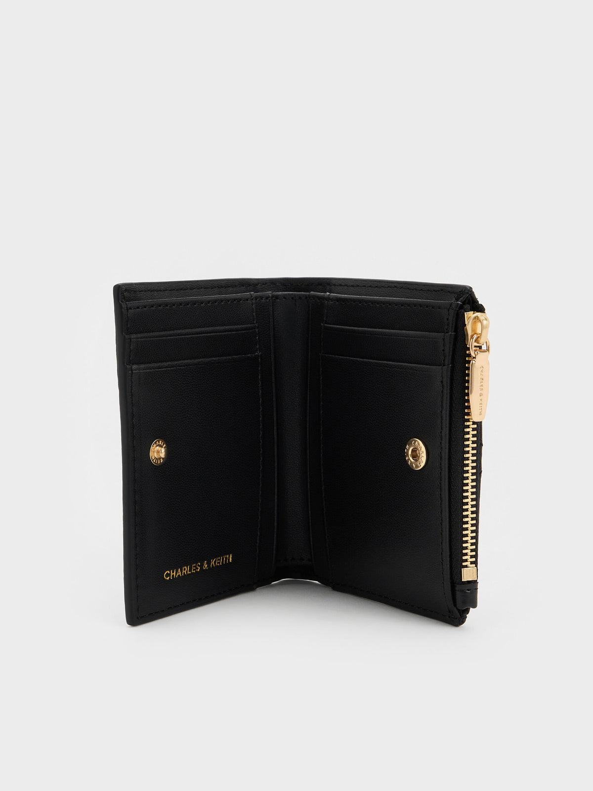 Duo Quilted Small Wallet - Black | CHARLES & KEITH