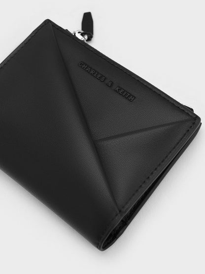 Midori Geometric Top-Zip Wallet - Noir | CHARLES & KEITH