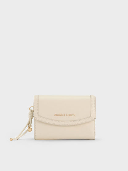 Haylen Front-Flap Small Wallet - Cream | CHARLES & KEITH