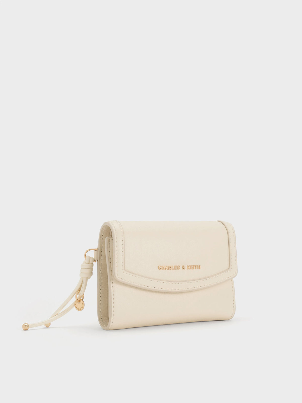 Haylen Front-Flap Small Wallet - Cream | CHARLES & KEITH