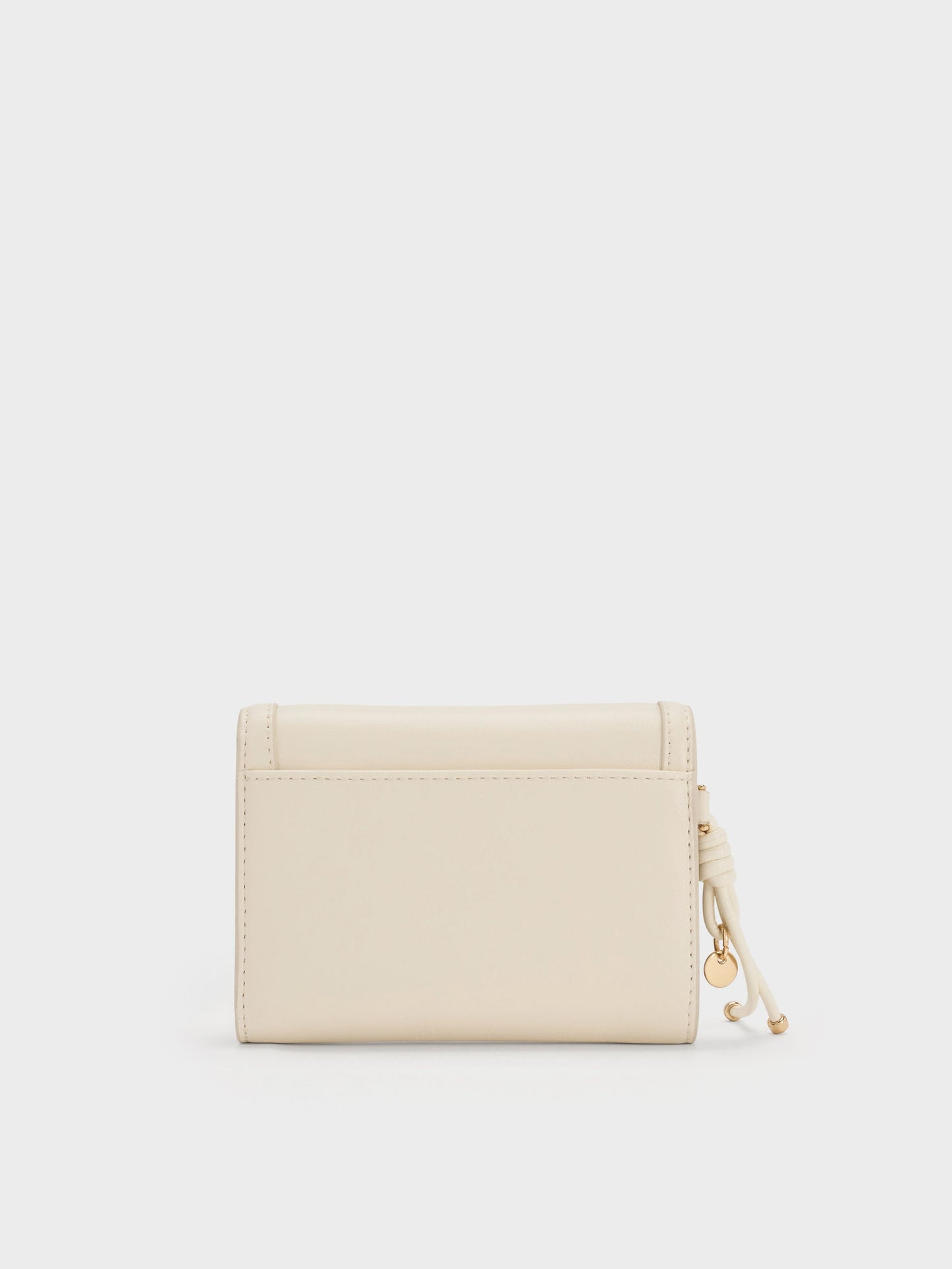 Haylen Front-Flap Small Wallet - Cream | CHARLES & KEITH