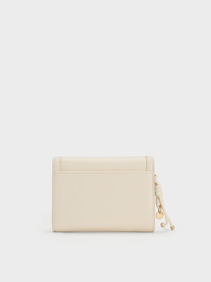 Haylen Front-Flap Small Wallet - Cream | CHARLES & KEITH