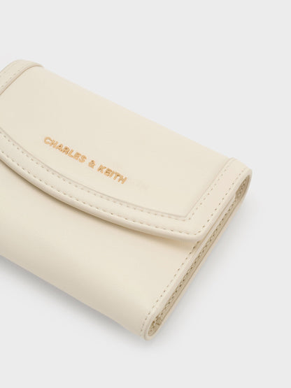 Haylen Front-Flap Small Wallet - Cream | CHARLES & KEITH