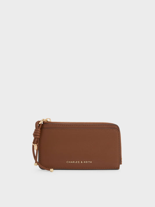 Everleigh Zip-Around Card Holder - Chocolate | CHARLES & KEITH
