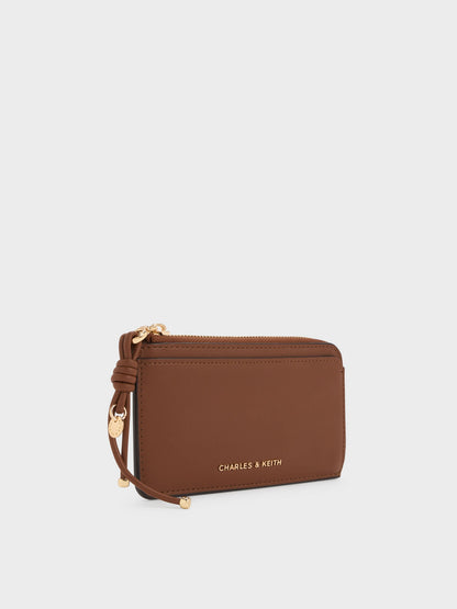 Everleigh Zip-Around Card Holder - Chocolate | CHARLES & KEITH