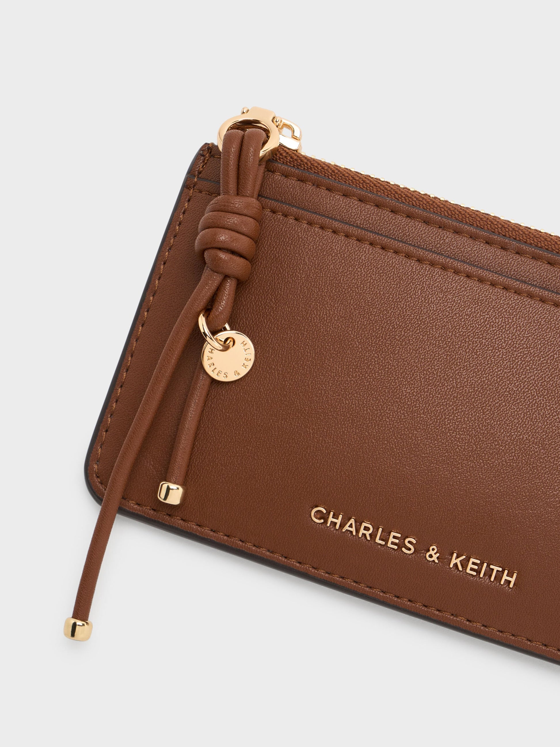 Everleigh Zip-Around Card Holder - Chocolate | CHARLES & KEITH