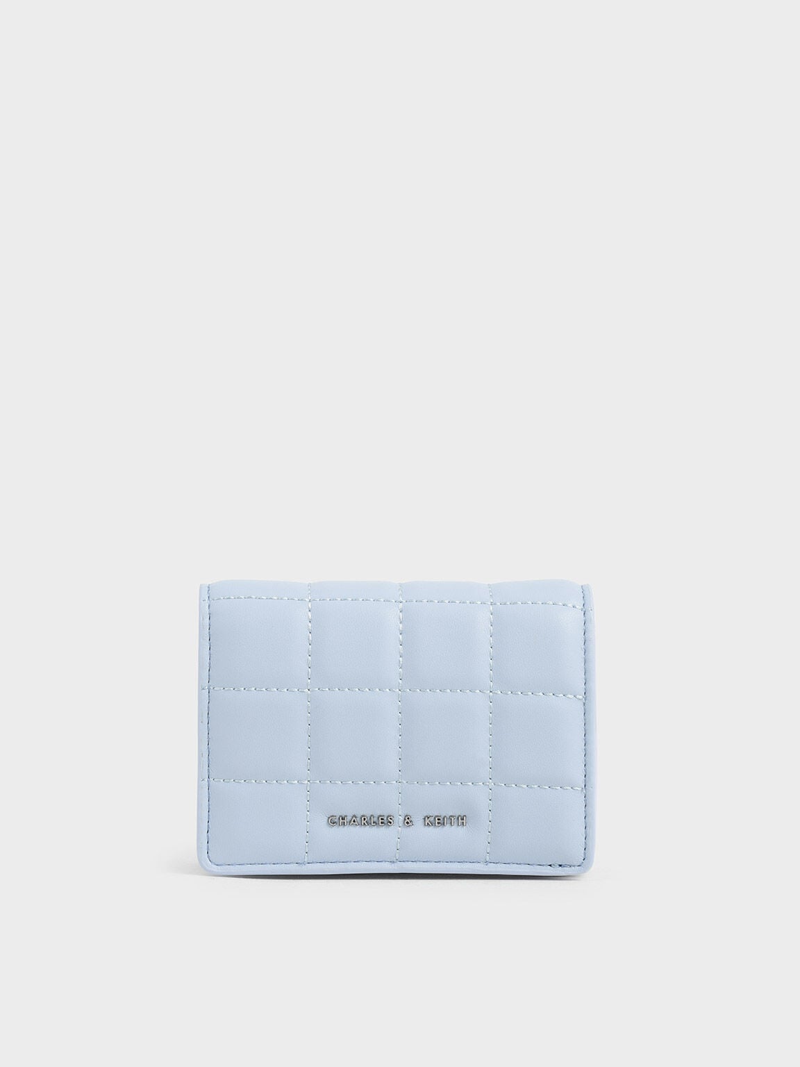 Cassia Quilted Mini Wallet - Light Blue | CHARLES & KEITH