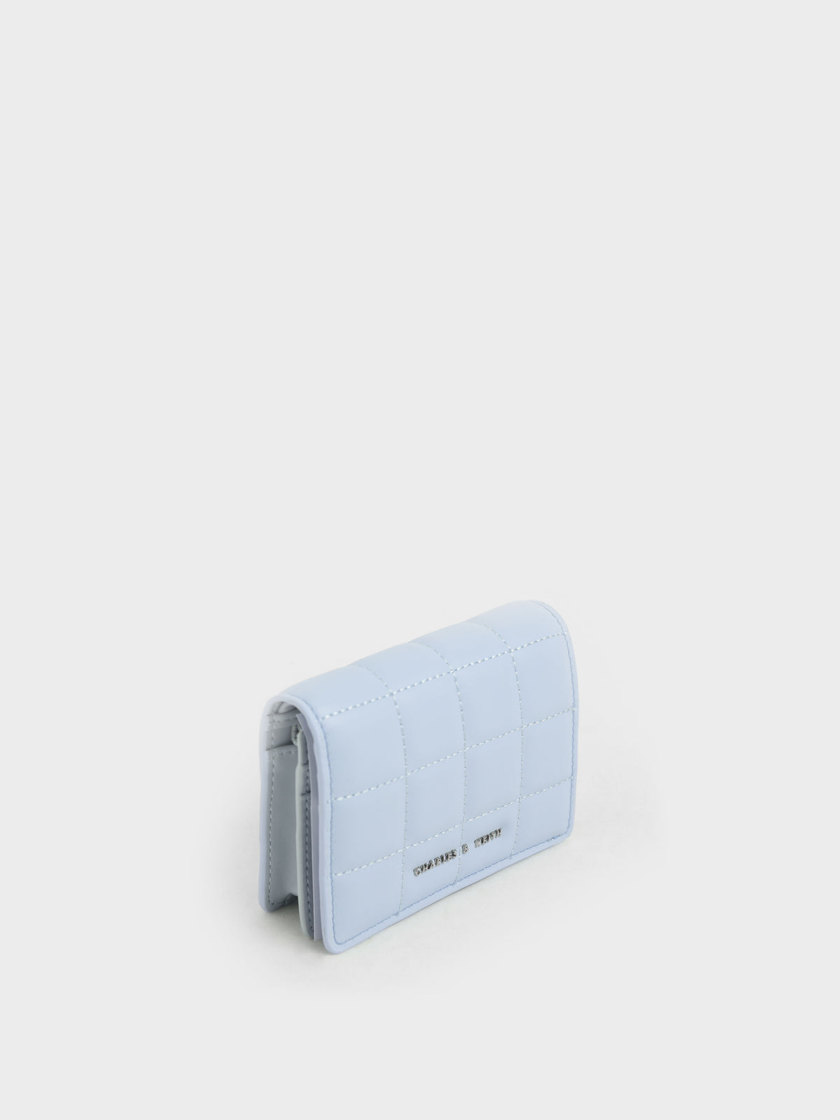 Cassia Quilted Mini Wallet - Light Blue | CHARLES & KEITH