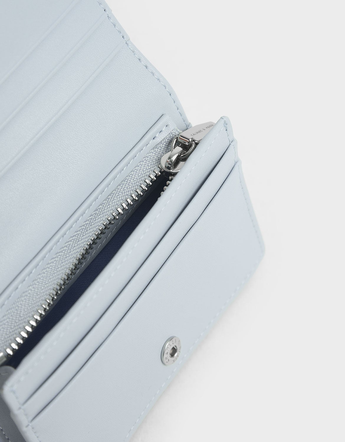 Cassia Quilted Mini Wallet - Light Blue | CHARLES & KEITH