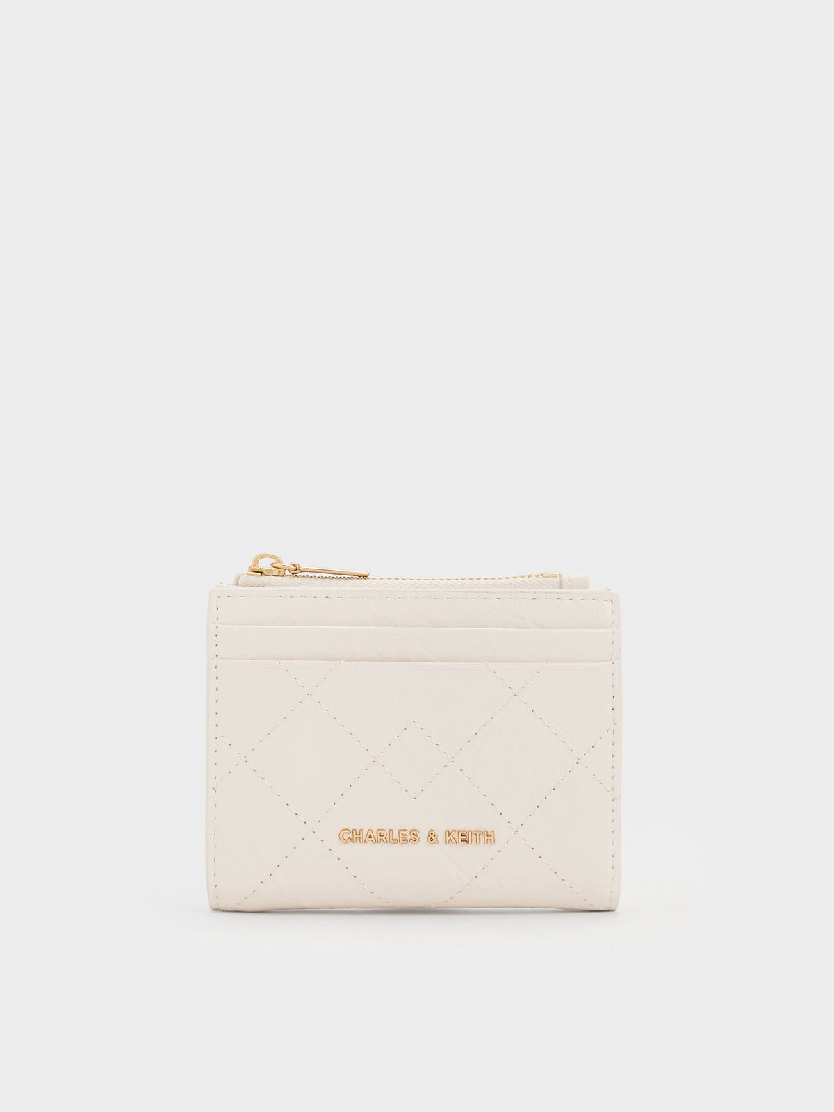 Duo Quilted Small Wallet - Cream | CHARLES & KEITH