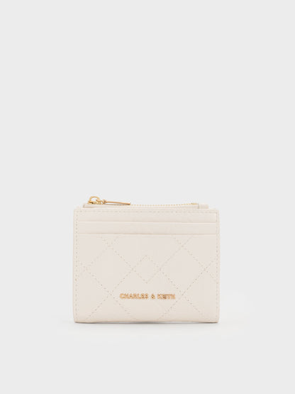 Duo Quilted Small Wallet - Cream | CHARLES & KEITH