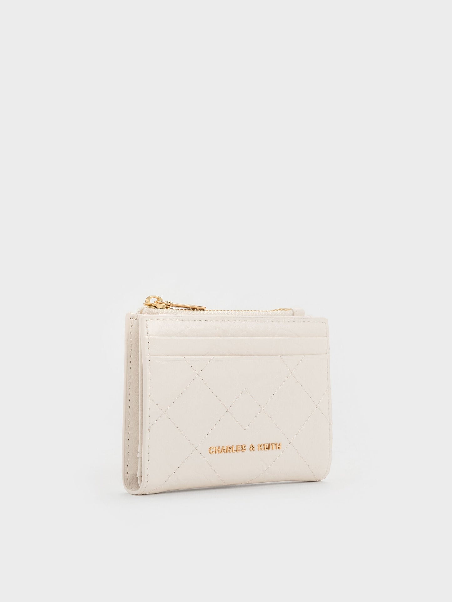 Duo Quilted Small Wallet - Cream | CHARLES & KEITH