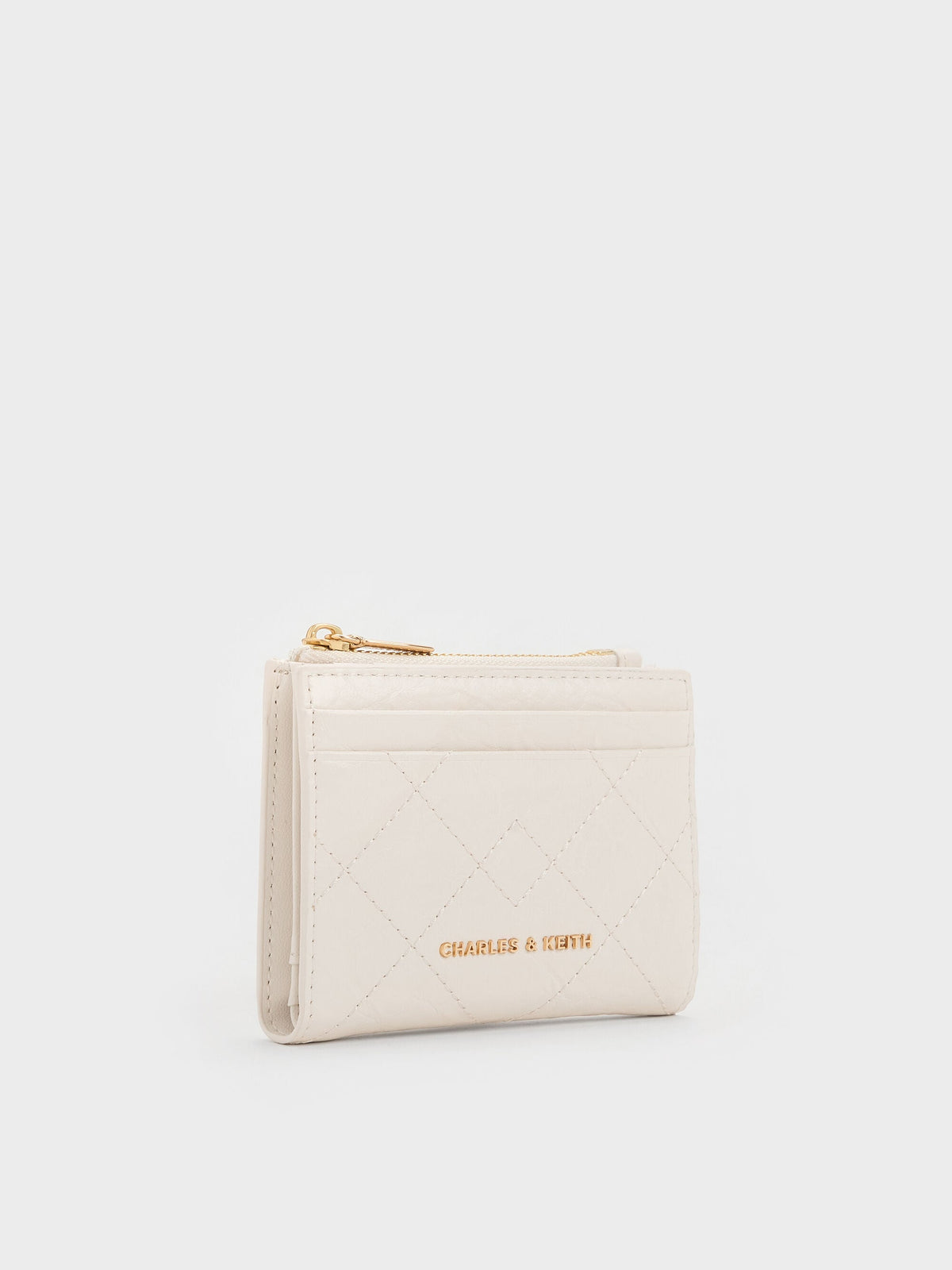 Duo Quilted Small Wallet - Cream | CHARLES & KEITH