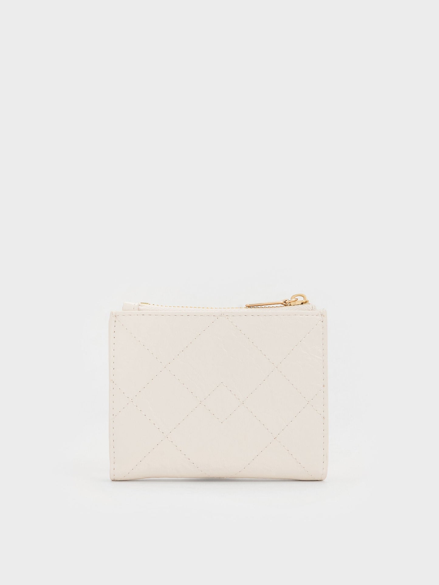 Duo Quilted Small Wallet - Cream | CHARLES & KEITH