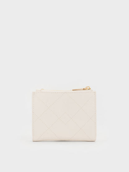 Duo Quilted Small Wallet - Cream | CHARLES & KEITH