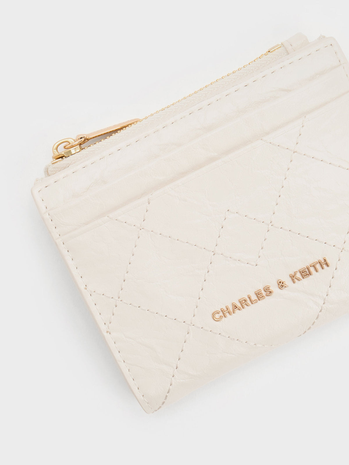 Duo Quilted Small Wallet - Cream | CHARLES & KEITH