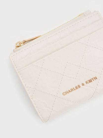 Duo Quilted Small Wallet - Cream | CHARLES & KEITH