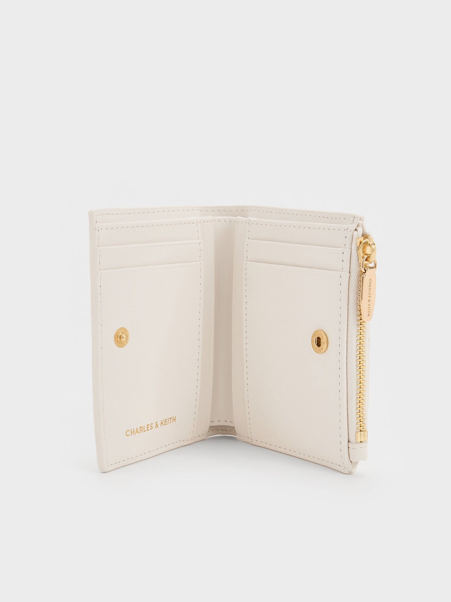 Duo Quilted Small Wallet - Cream | CHARLES & KEITH