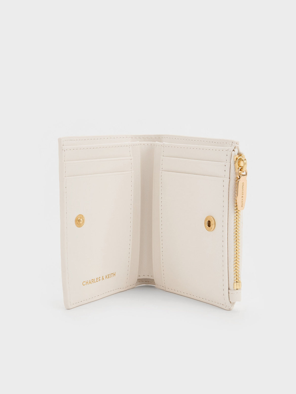Duo Quilted Small Wallet - Cream | CHARLES & KEITH