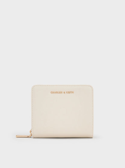 Finley Zip-Around Small Wallet - Cream | CHARLES & KEITH