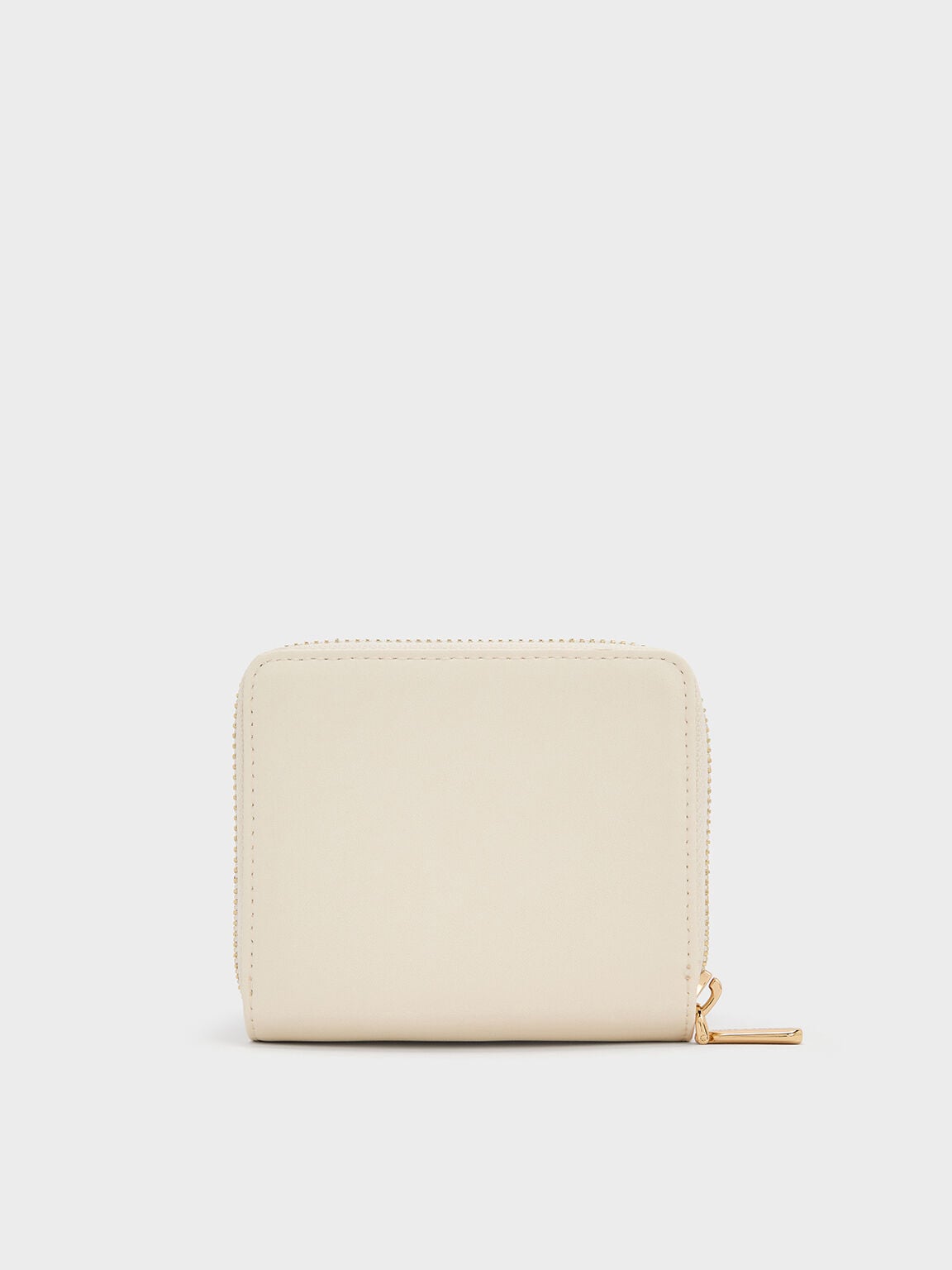 Finley Zip-Around Small Wallet - Cream | CHARLES & KEITH
