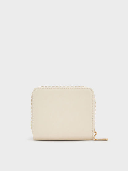 Finley Zip-Around Small Wallet - Cream | CHARLES & KEITH