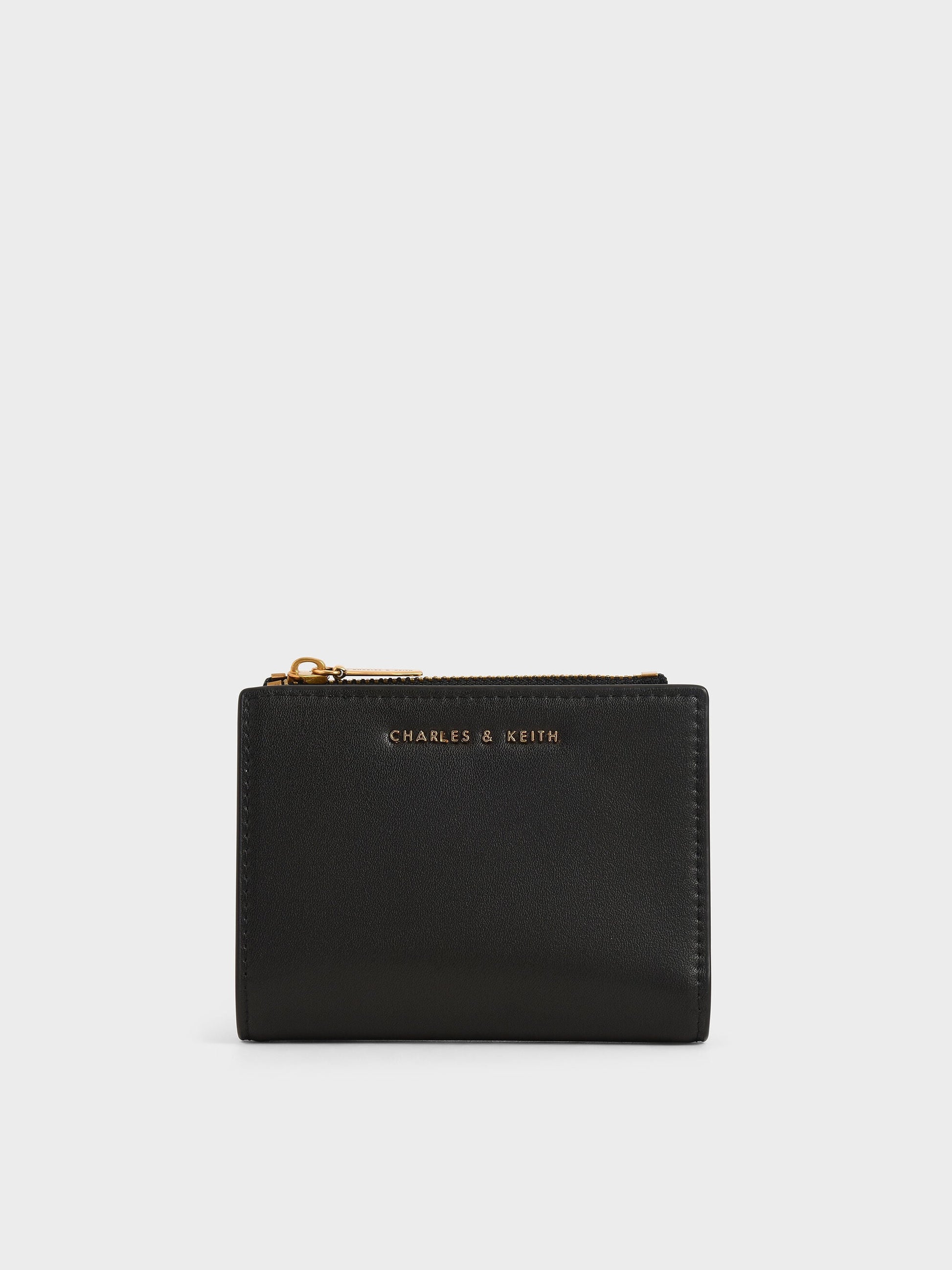 Harmonee Top-Zip Small Wallet - Black | CHARLES & KEITH