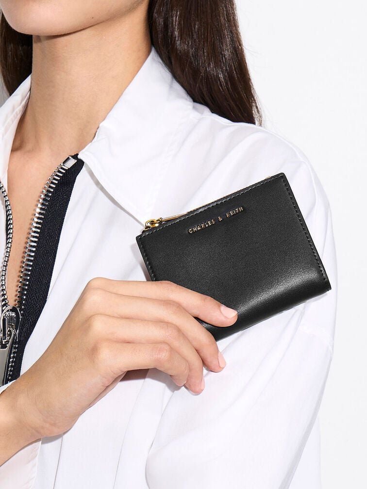 Harmonee Top-Zip Small Wallet - Black | CHARLES & KEITH
