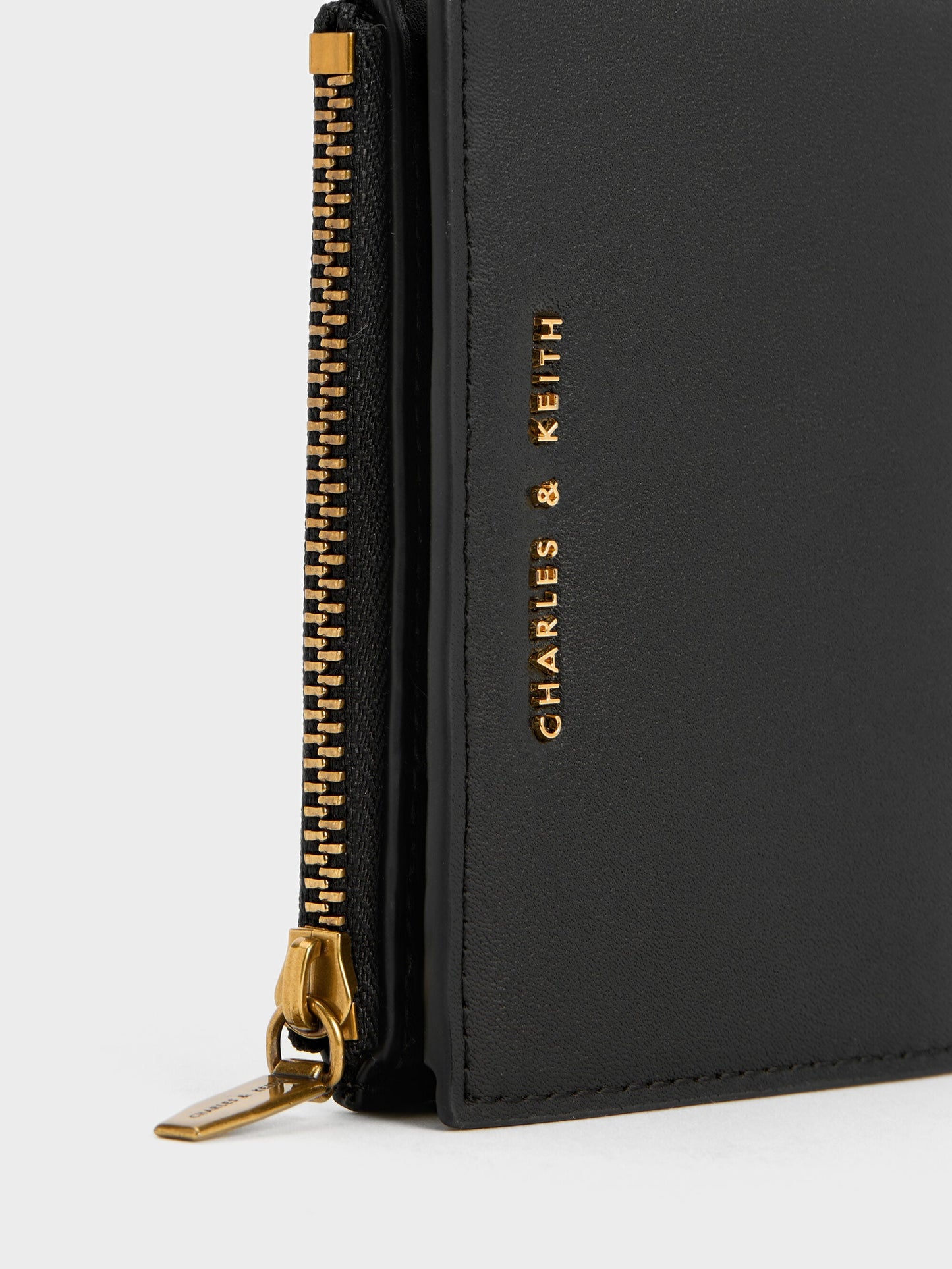 Harmonee Top-Zip Small Wallet - Black | CHARLES & KEITH