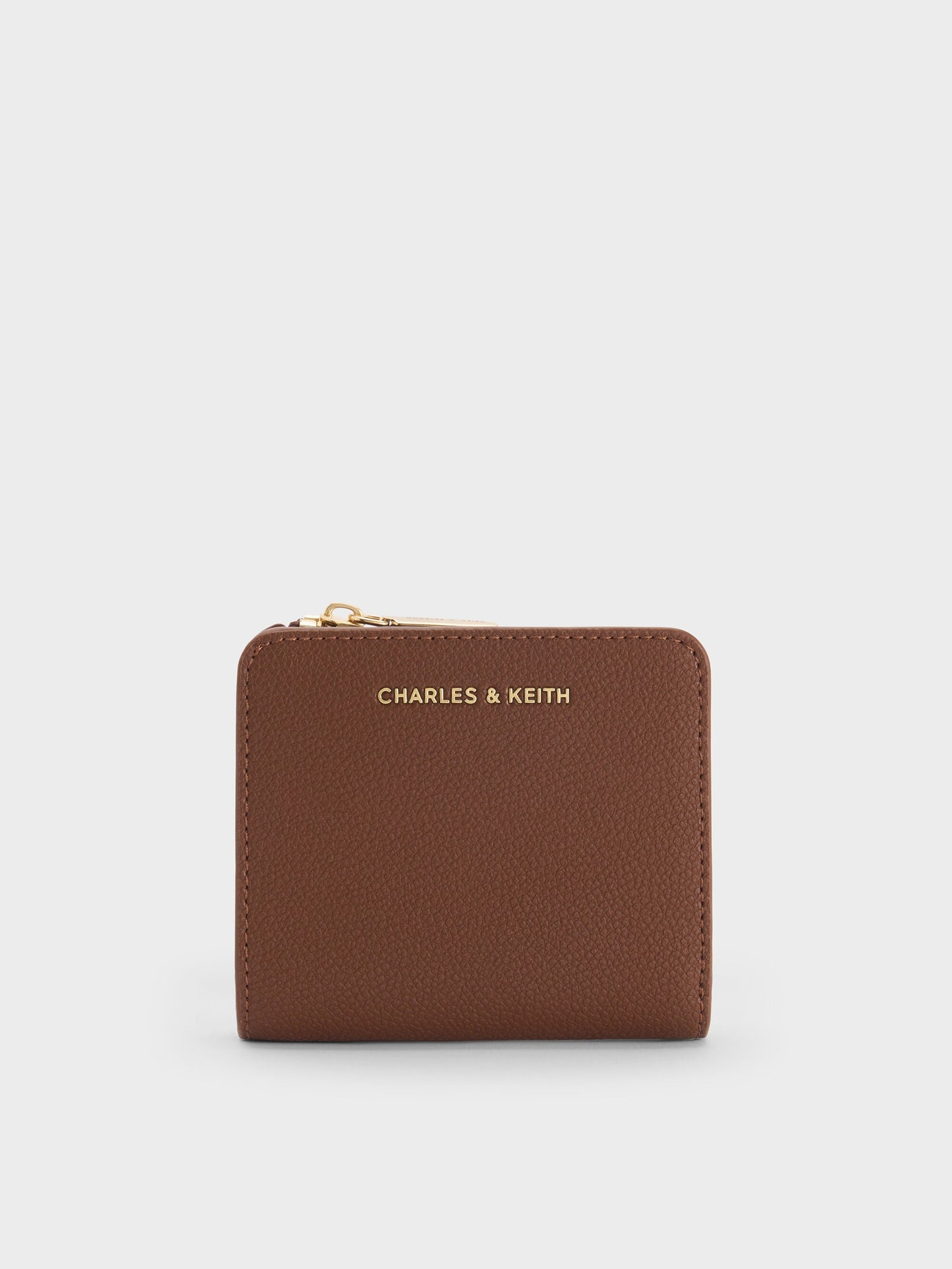 Keely Top Zip Small Wallet - Dark Brown | CHARLES & KEITH