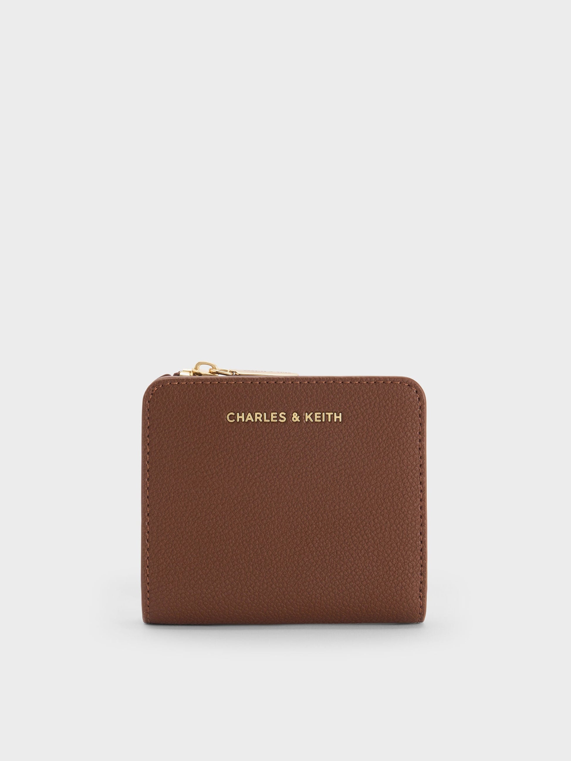 Keely Top Zip Small Wallet - Dark Brown | CHARLES & KEITH