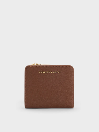Keely Top Zip Small Wallet - Dark Brown | CHARLES & KEITH