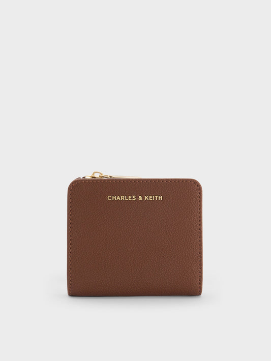 Keely Top Zip Small Wallet - Dark Brown | CHARLES & KEITH