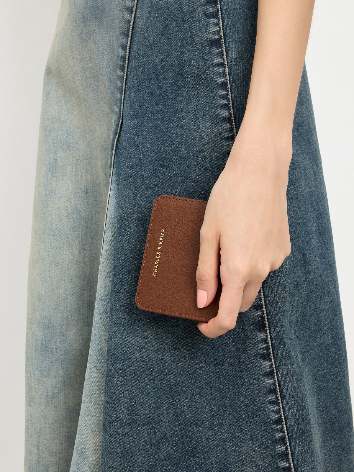 Keely Top Zip Small Wallet - Dark Brown | CHARLES & KEITH