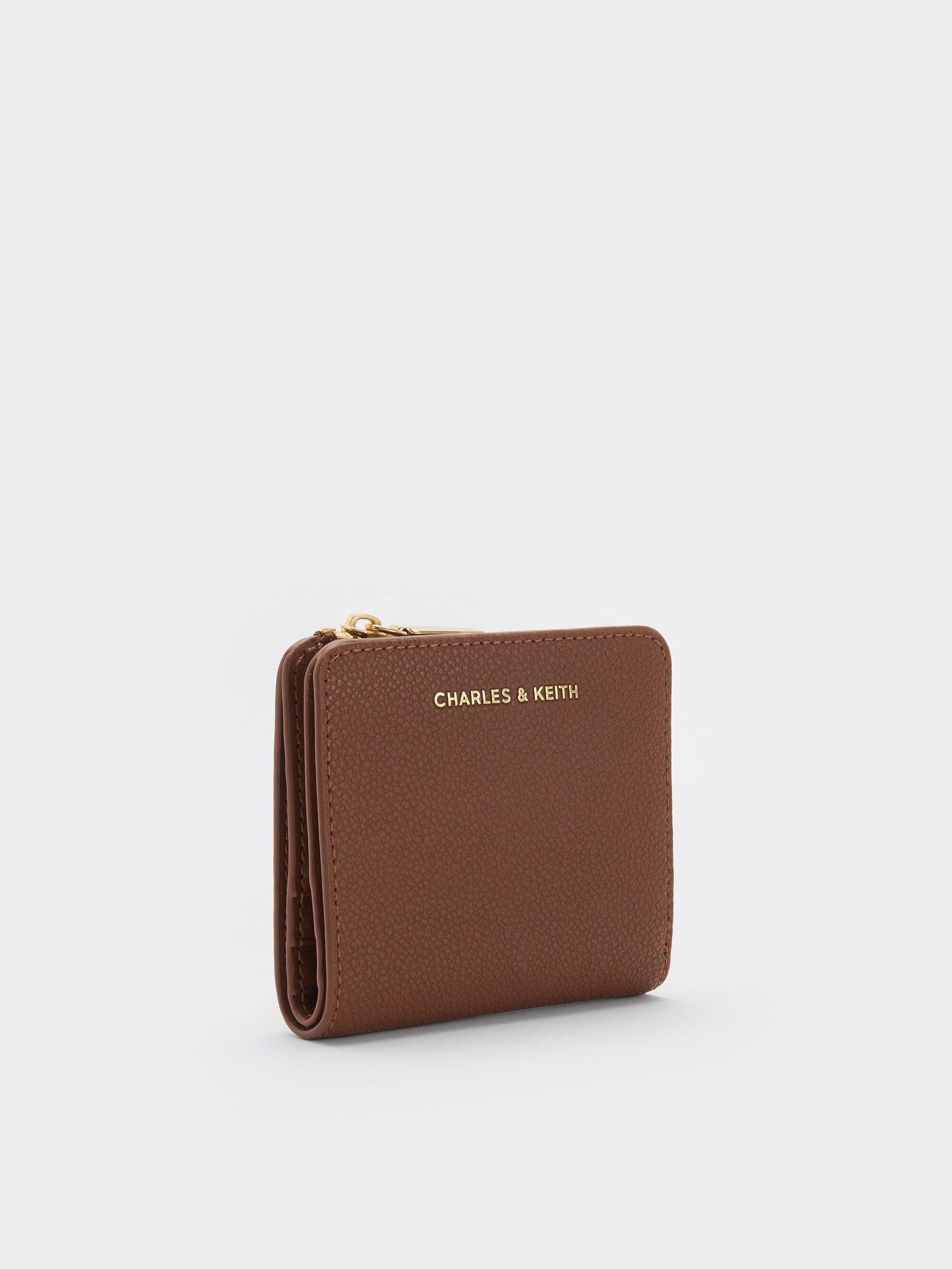 Keely Top Zip Small Wallet - Dark Brown | CHARLES & KEITH