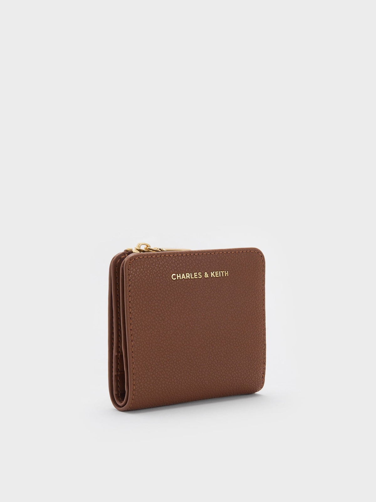Keely Top Zip Small Wallet - Dark Brown | CHARLES & KEITH