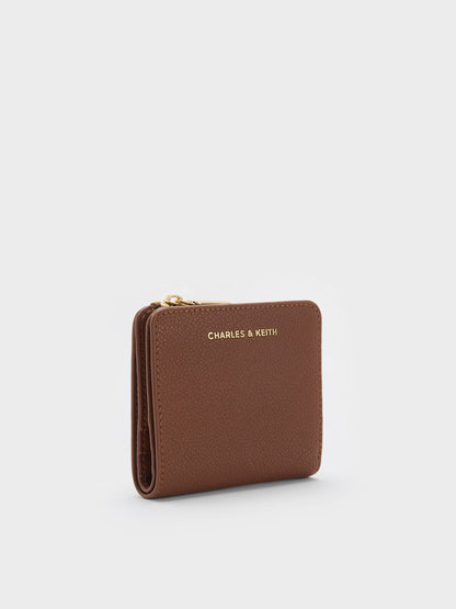 Keely Top Zip Small Wallet - Dark Brown | CHARLES & KEITH