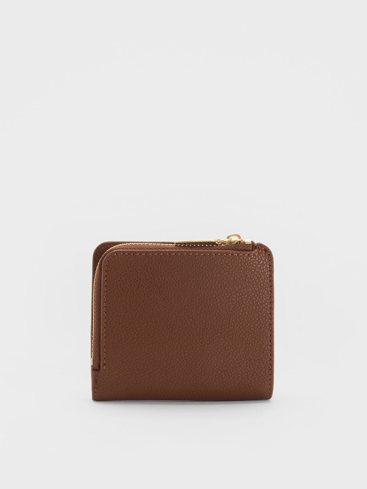 Keely Top Zip Small Wallet - Dark Brown | CHARLES & KEITH