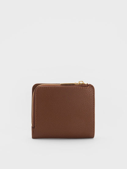 Keely Top Zip Small Wallet - Dark Brown | CHARLES & KEITH
