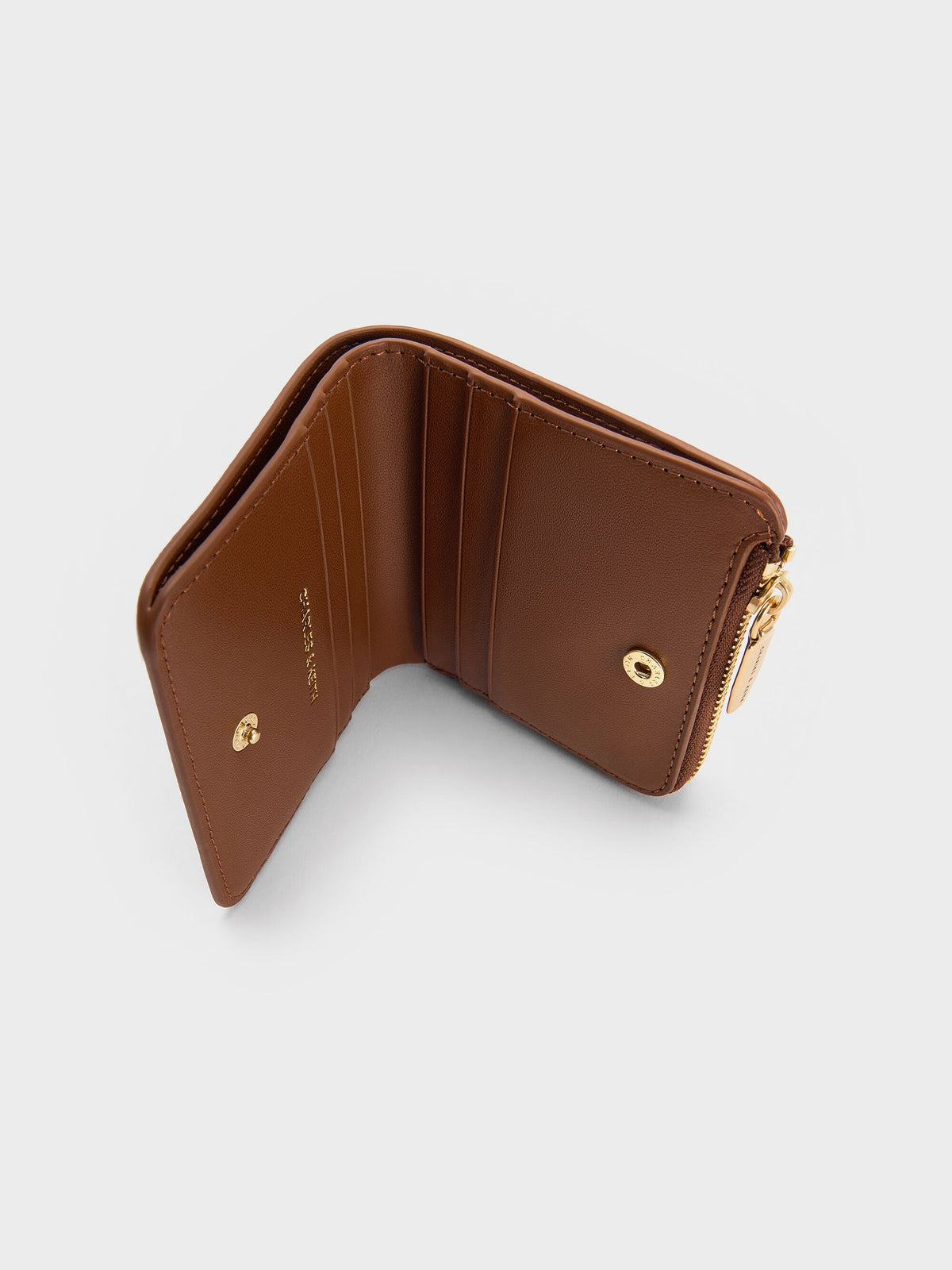 Keely Top Zip Small Wallet - Dark Brown | CHARLES & KEITH