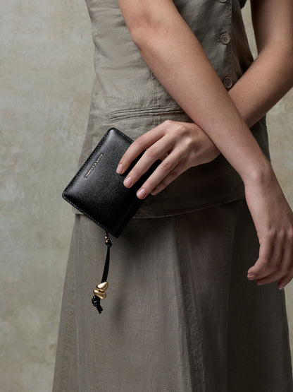 Augustine Zip-Around Small Wallet - Black | CHARLES & KEITH