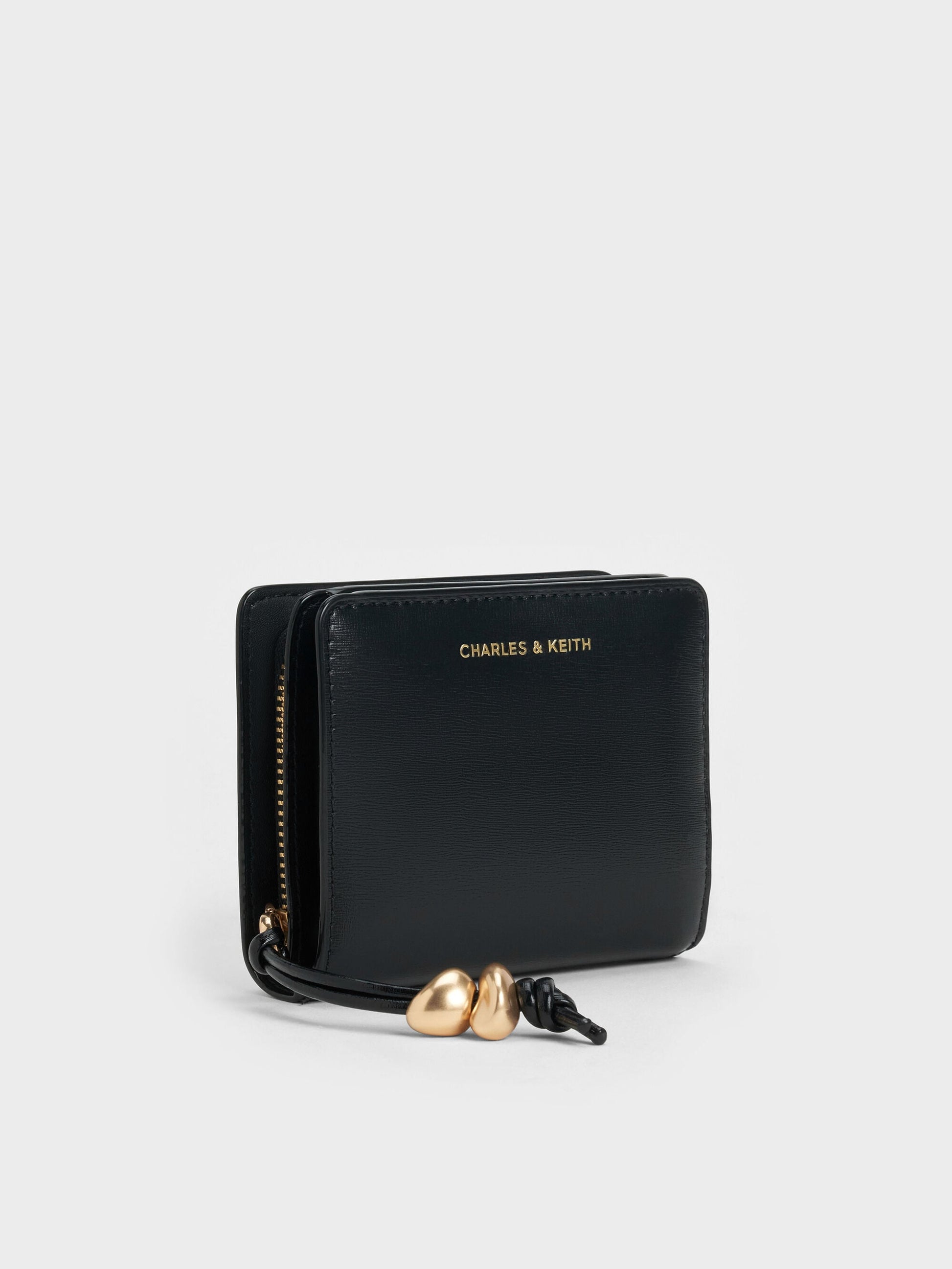 Augustine Zip-Around Small Wallet - Black | CHARLES & KEITH